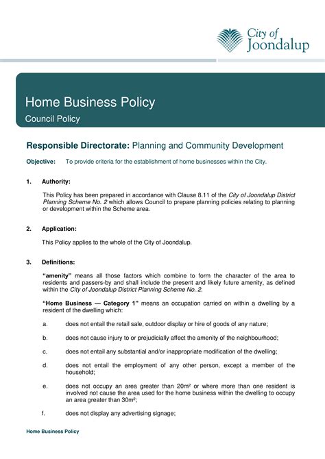 home business policy templates  allbusinesstemplatescom