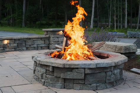 outdoor fire pits     stone fire pit cost masseo landscape