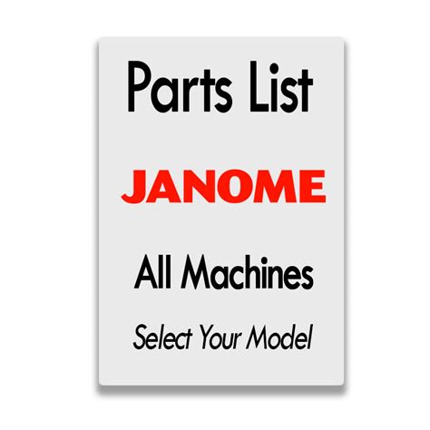 parts list janome machines janome sewing centre everton park