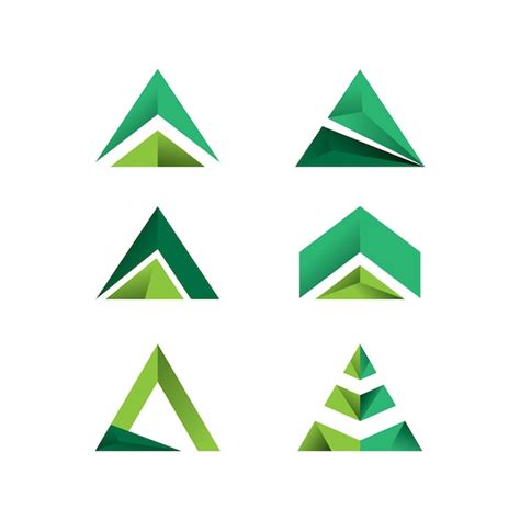 premium vector set  triangle symbols