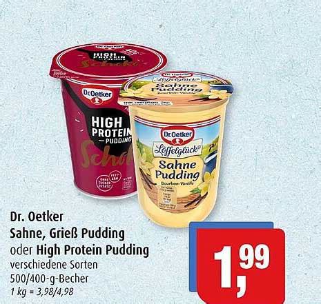 dr oetker sahne griess pudding oder high protein pudding angebot bei