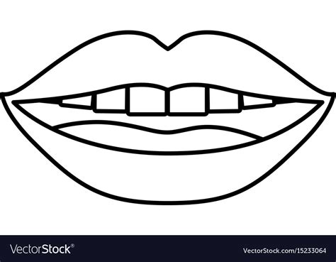 monochrome contour  smiling mouth royalty  vector