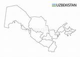 Uzbekistan Detailed Regions sketch template