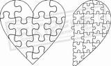 Puzzle Heart Template Jigsaw Dxf Svg  Collection Piece Pieces Shaped Eps Zip Puzzles Laser Cut Blank Etsy Cartoon Choose sketch template