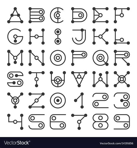 alphabet letters based  geometric shape elements