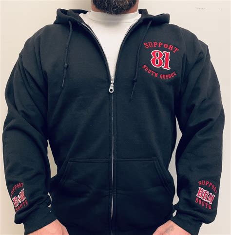 Syl81 Brm South Black Embroidered Hoodie Hells Angels South