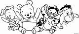 Winnie Pooh Coloring Mignon Bourriquet Tigrou Turma Porcinet Ursinho Eeyore Bear Tigger Thanksgiving Winni Dibujos Piglet Kleurplaat Malvorlagen Ourson Jecolorie sketch template