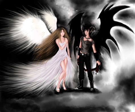 Angel And Demon By Theliazein On Deviantart