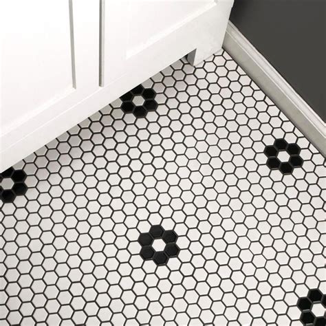 white hexagon floor tile