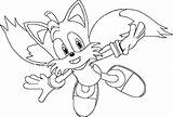 Tails Hedgehog sketch template
