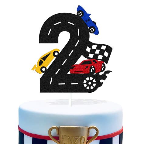buy  fast cake topper  race car driver checkered racing themed