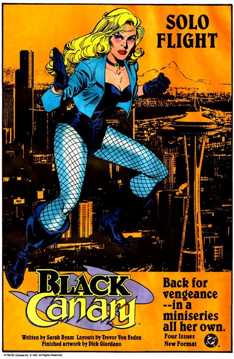 Black Canary Dc Comics 1991 Vintageads