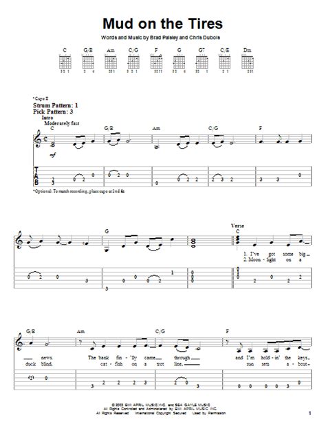 Mud On The Tires By Brad Paisley Easy Guitar Tab Guitar Instructor