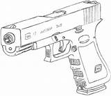 Glock Drawing 17 Shotgun Barrel Double Deviant Wallpaper sketch template