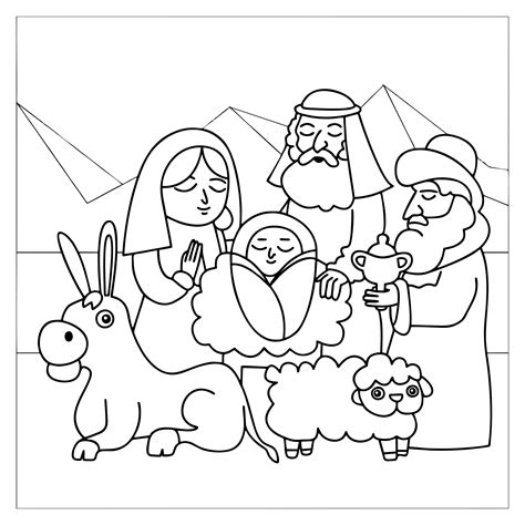printable nativity scene coloring pages portal tribun