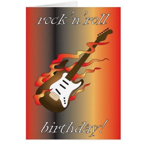 rock  roll birthday greeting card zazzle