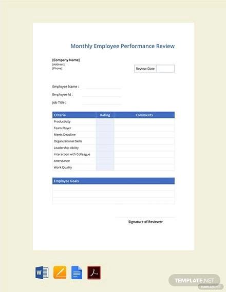 employee review templates    documents