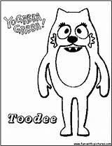 Coloring Pages Toodee Gabba Printable Yo Colouring Color Blue Yogabbagabba Kids Choose Board Printables sketch template