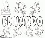 Eduardo Name Coloring Male Boy First Names Pages sketch template