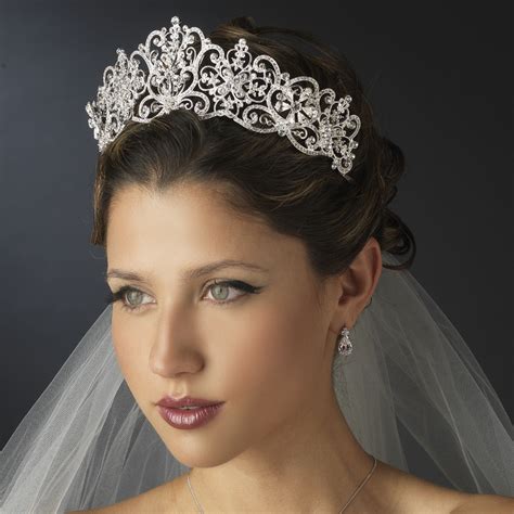 rhinestone floral royal wedding tiara elegant bridal hair accessories