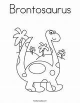 Dinosaur Coloring Brontosaurus Worksheet Pages Dino Sheet Dinos Baby Kleurplaat Noodle Preschool Print Cute Twistynoodle Kleurplaten Twisty Printables Book Printable sketch template