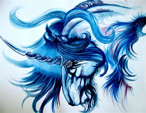 unicorn  blue  palewolf  deviantart