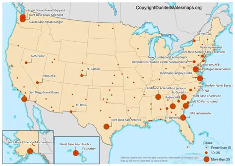 military bases map  military installations map