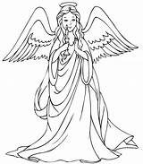 Coloring Angels Pages Angel Drawings Little Results sketch template