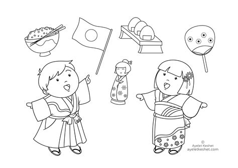 coloring pages  japan  kids ayelet keshet