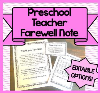 preschool teacher farewell goodbye letter  families  students