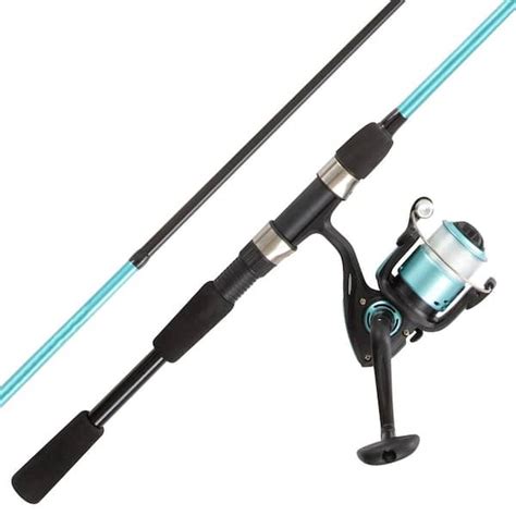 turquoise  ft fiberglass fishing rod  reel combo portable  piece pole   aluminum
