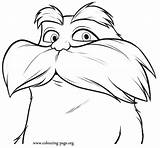 Lorax Coloring Seuss Dr Pages Characters Printable Kids Printables Clipart Sheets Cartoon Face Print Color Clip Character Mustache Gif Book sketch template