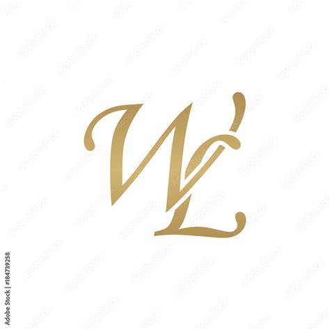 initial letter wl overlapping elegant monogram logo luxury golden