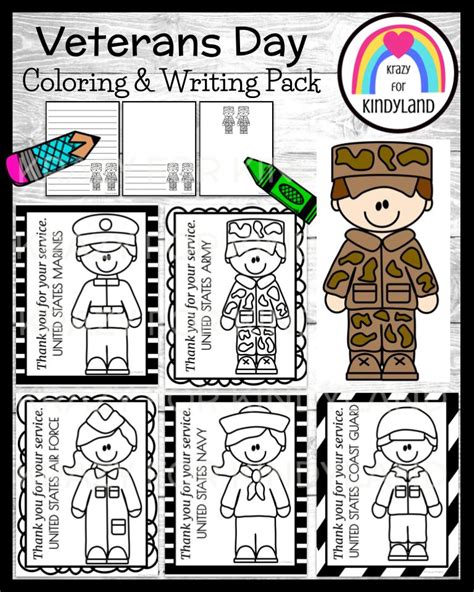 veterans day     service soldiers coloring pages craft pack