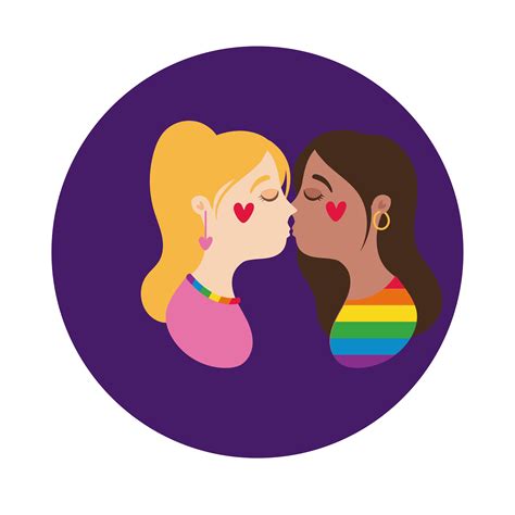 Lesbians Kissing For Gay Pride Block Style 1868761 Vector Art At Vecteezy