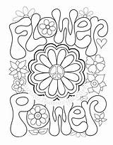 60s Coloring Pages Flower Power Getcolorings Printable Getdrawings sketch template