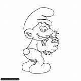 Pages Smurfs Smurf Coloring Farmer sketch template