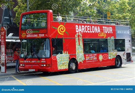 barcelona city  bus editorial image image  travel