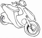 Scooter Coloring Moped Pages Colouring Motorcycle Object sketch template