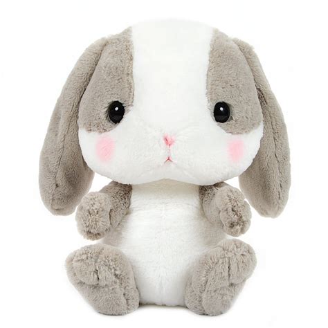 amuse bunny plushie cute stuffed animal toy grey white big size