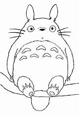Totoro Coloring Pages Posterous Ghibli sketch template