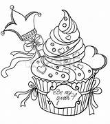 Coloring Pages Cupcake Cupcakes Mandala Choose Board Valentines Kids Drawing Print sketch template