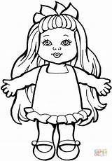 Doll Coloring Pages Printable Baby Drawing sketch template