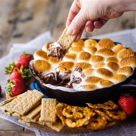 smores dip recipe  campfire required baking  moment