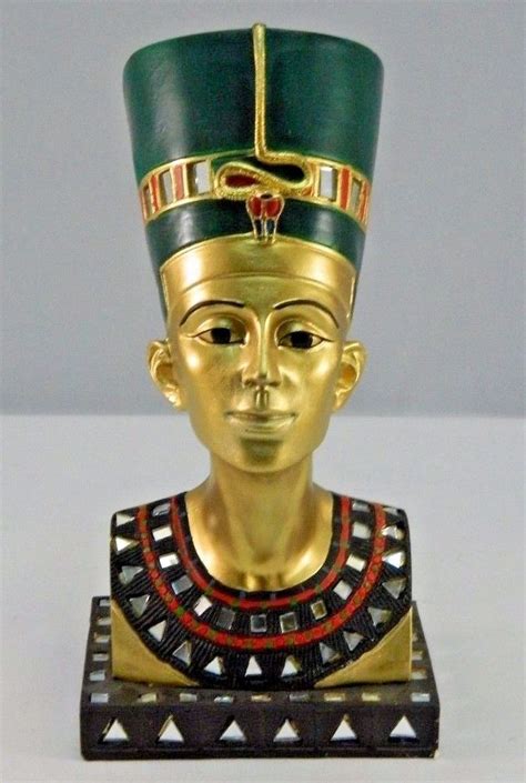 Egyptian Legend Myth Queen Nefertiti Golden Figurine