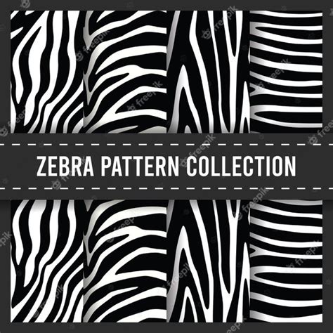 premium vector zebra stripes print seamless pattern set