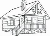 Log Drawing House Cabin Paintingvalley Drawings sketch template