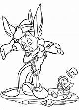 Coloring Pages Pinocchio Jiminy Cricket Disney Printable Color Donkey Getcolorings Coloriage Choose Board sketch template