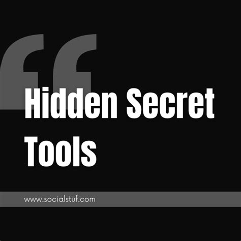No One Telling These Hidden Secret Tools