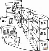 Coloring Pages City Printable Street Area Neighborhood Houses Color Supercoloring Print Pdf Clipart sketch template